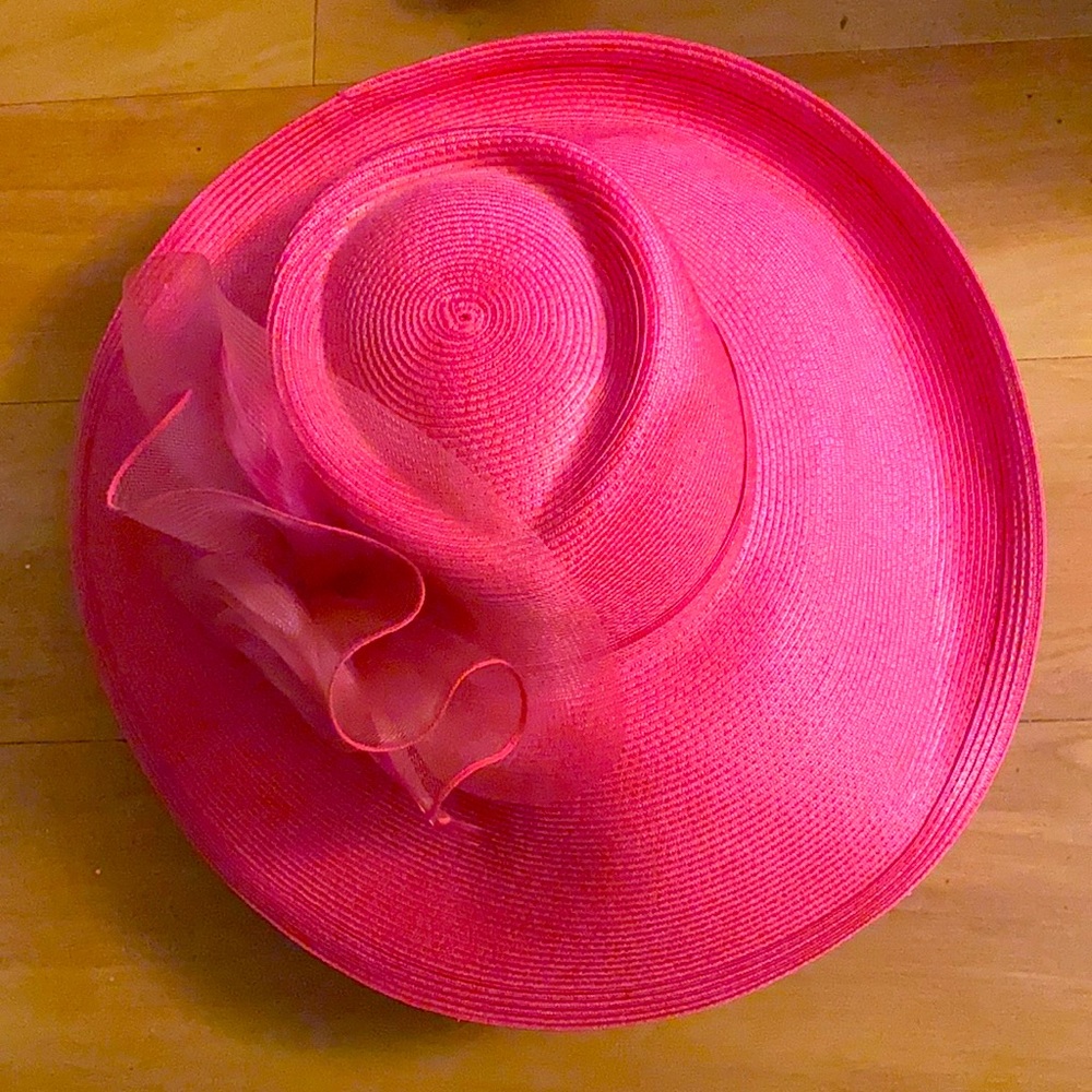 August Hat Bright Pink Kentucky Derby Hat Church Hat Easter Bonnet